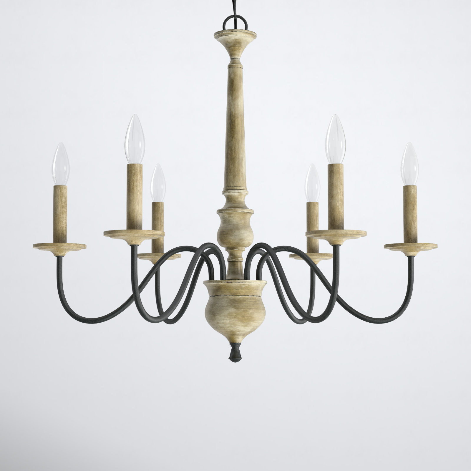 Neddy 6 - Light Metal Dimmable Chandelier