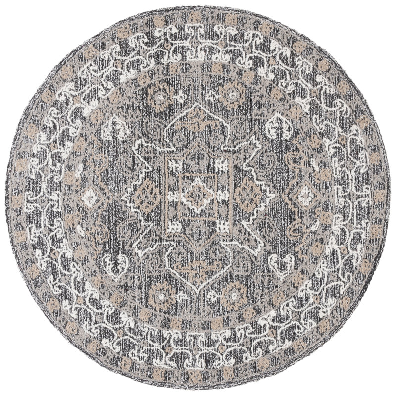 Antiquity Hand Tufted Performance Southwestern Rug, Round 6'