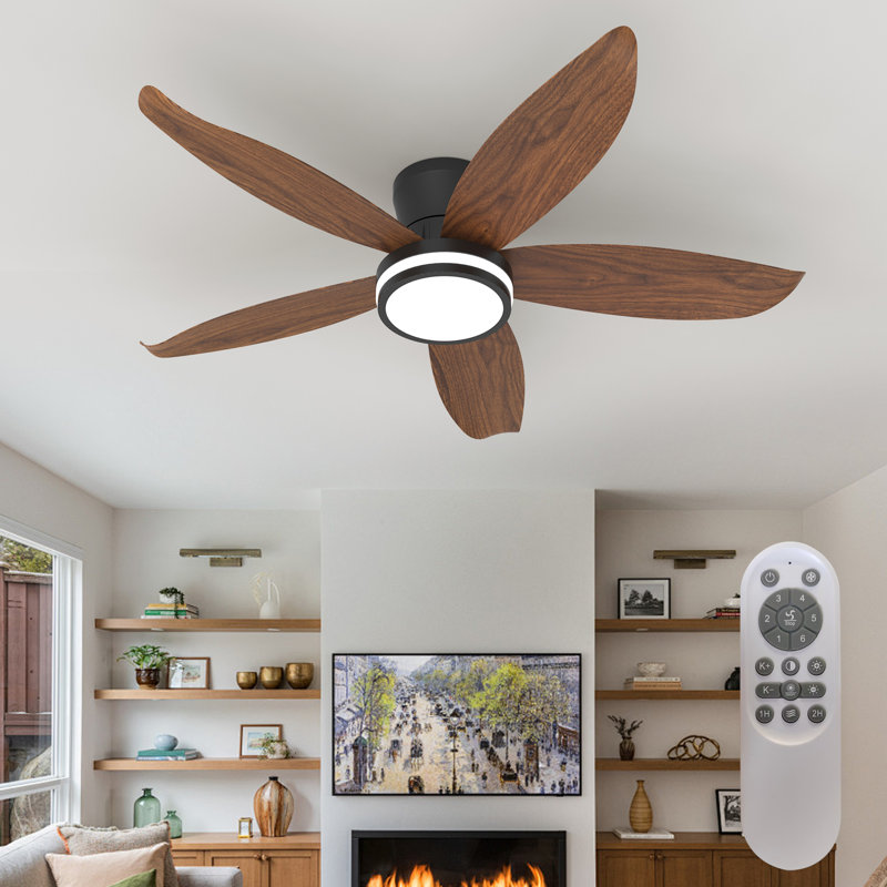  Ventilateur de plafond encastré à profil bas de 42 po avec éclairage et télécommande