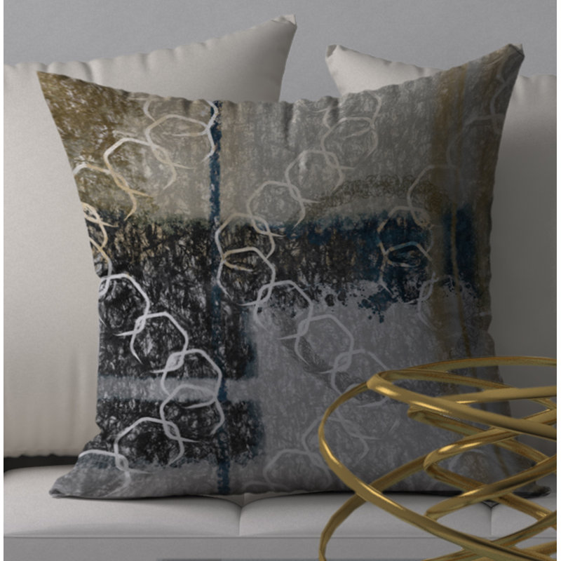 Housse de coussin carrée intéressante et insert, 18" x 18"