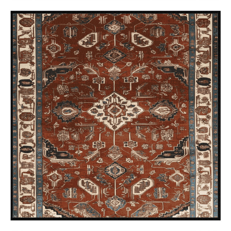 Tapis brun lavable à la machine, Carré 3 pi