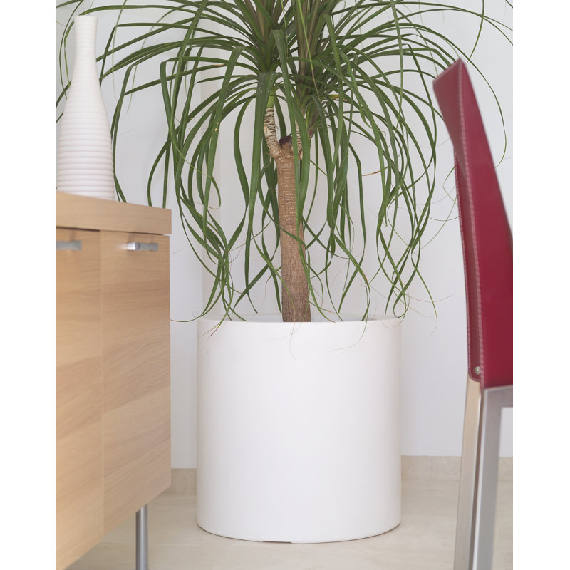 Cilindro Resin Pot Planter, Ice, 19.75" H x 19.75" W x 19.75" D