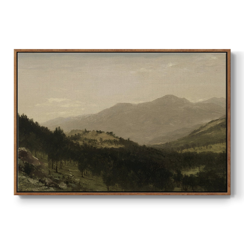 Paysage rétro - DLXV, Toile encadrée noyer flottant, H 27 po x l 41 po x P 2 po