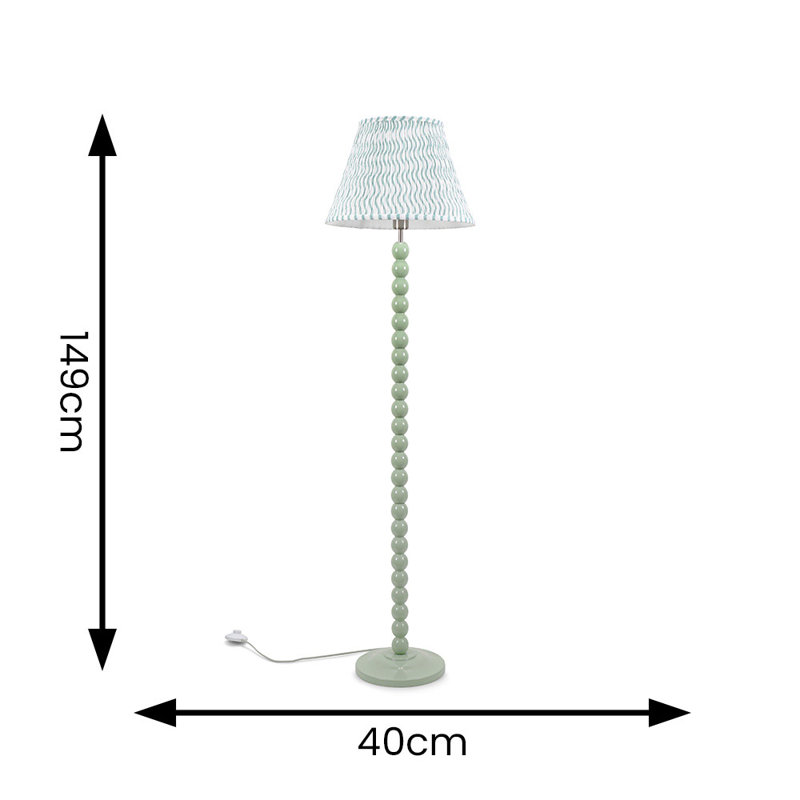 Bobbles 149cm Traditional Floor Lamp, Sage