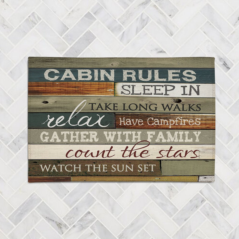  Tapis en chenille Cabin Rules, Rectangle 5 pi x 7 pi
