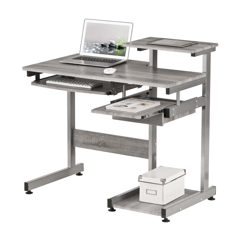 Bureau d'ordinateur complet, Gris