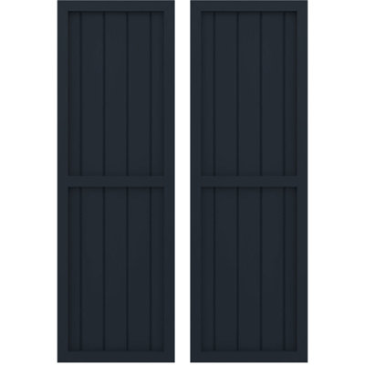 Americraft Two Equal Panel Framed Board-n-Batten Shutters (Per Pair)
