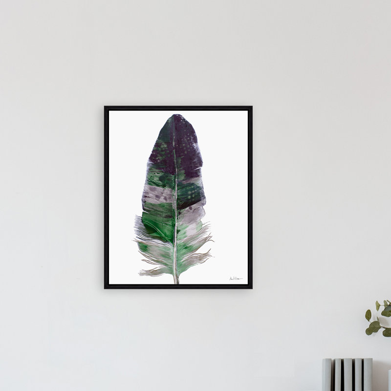 «Feather III» par Alexander NikAnpour - peinture sur toile à cadre flottant