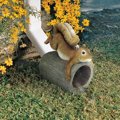 Gutter Guardians Crash the Squirrel Downspout Statue