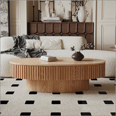 Table basse ovale avec rangement caché