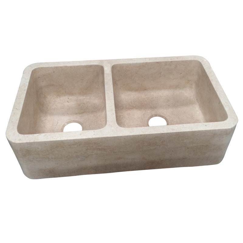 Dryden 36'' L Double Bowl Engineered Stone Kitchen Sink
