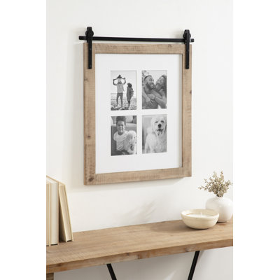Cates Rustic Brown Wood Picture Frame with Mat