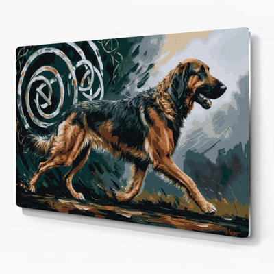 Dogs Irish Wolfhound Blue Metal Wall Art