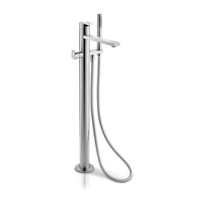 Acquaco Linki Tek Single-Hole Two Handle Freestanding Bathtub Faucet with Hand Shower with 8-7/8'' Spout Reach