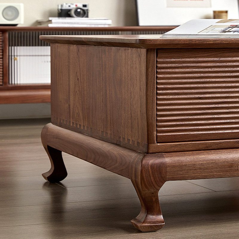 Table basse moderne avec rangement minimaliste, H 16,54 po x L 47,24 po x l 23,62 po