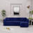 Chrishonna Velvet Sectional-1215660386