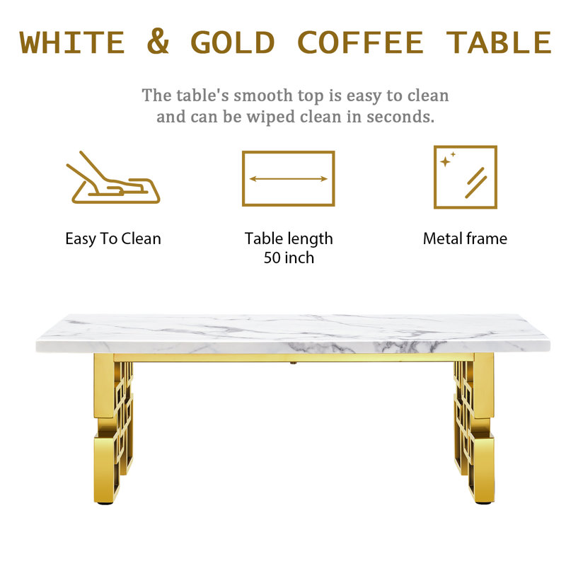 Wannie Marble Top Coffee Table