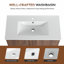Meuble-lavabo mural de 30 po avec lavabo en céramique et portes à fermeture en douceur-129865310