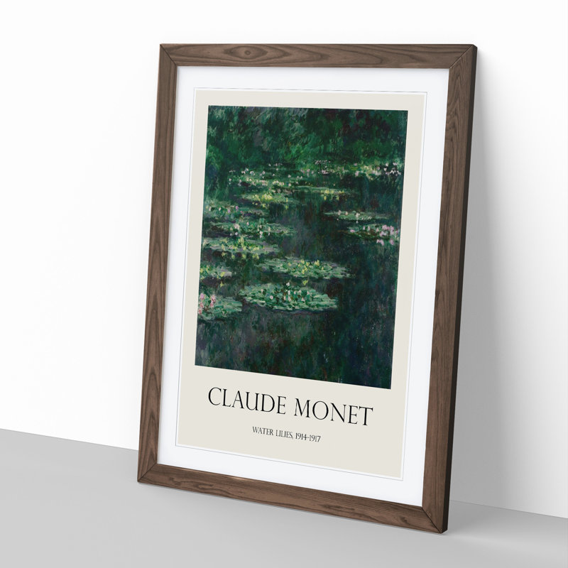 Water Lilies Lily Pond Vol.29 by Claude Monet - Picture Frame Art Prints, Walnut Framed, 65cm H x 48cm W x 2cm D