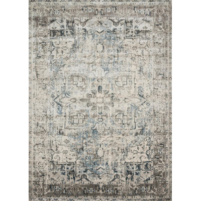 Tapis oriental bleu / ardoise Stovall