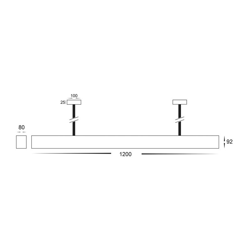 Teignmouth 1 - Light LED Kitchen Island Pendant, Black