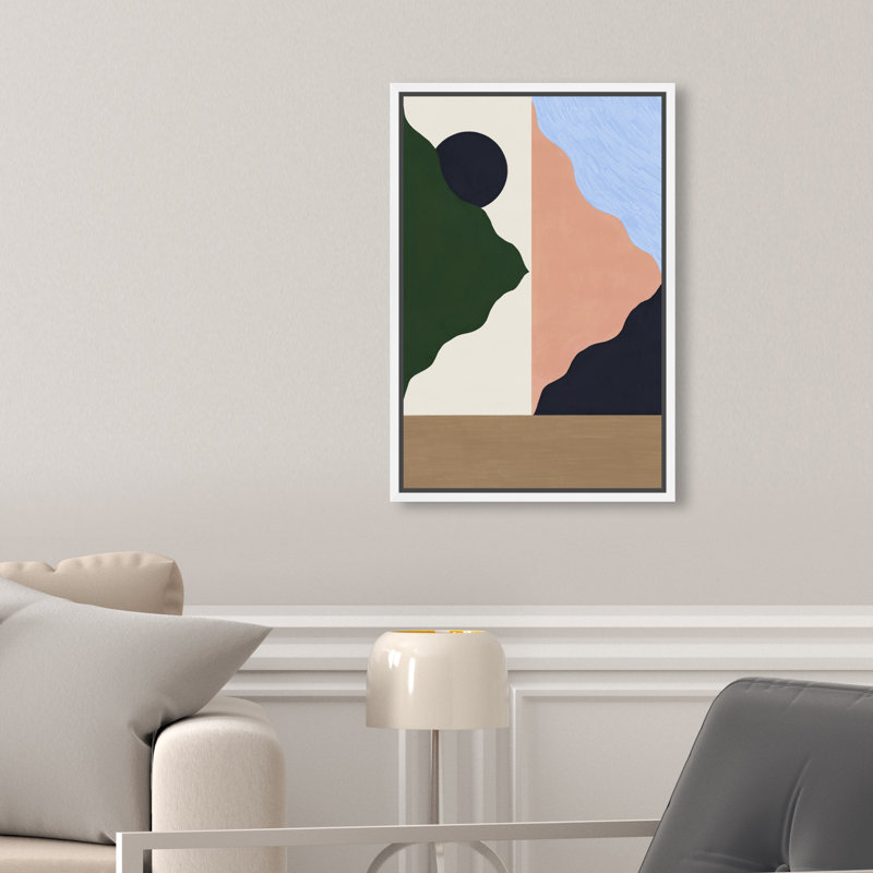 Peaking Mountains Print by Oliver Gal, 11"H x 16"W, White Floater Frame