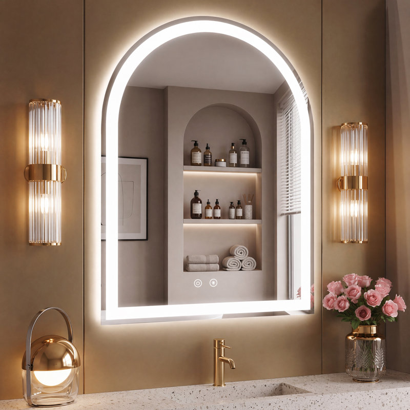 Miroir de salle de bain mural à DEL, 35,43 po x 27,56 po
