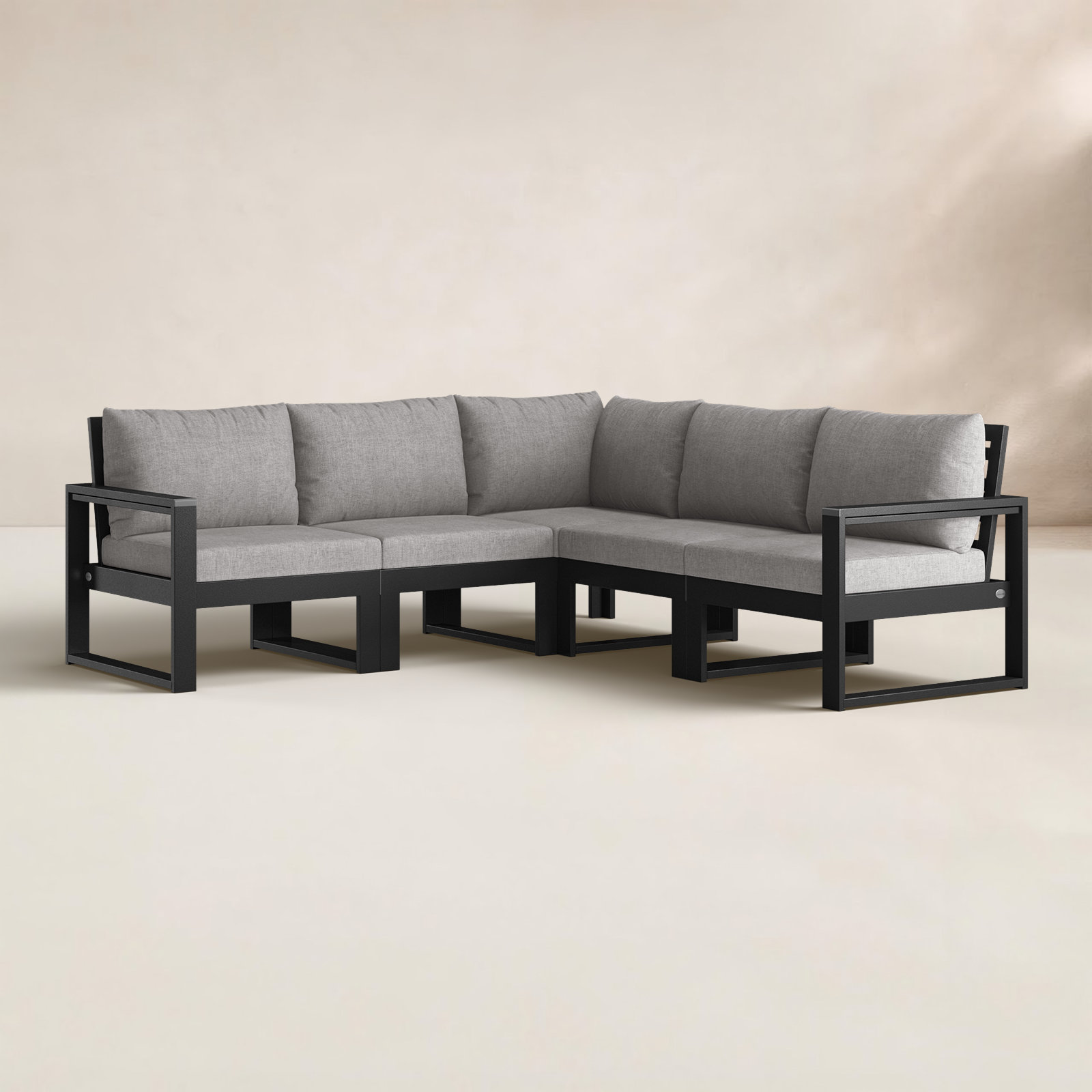 EDGE 5 - Person Seating Group with Cushions, Gray, Black