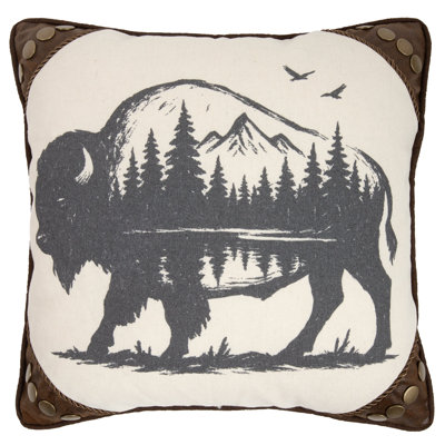 Carstens, Inc. Buffalo Mountain Decorative Throw Pillow 18" x 18" with Insert Included
