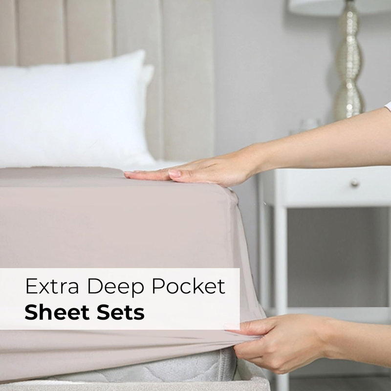 Queen Wheat Microfiber Deep Pocket Sheet Set