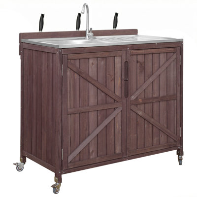 Outdoor Grill Cart With Sink