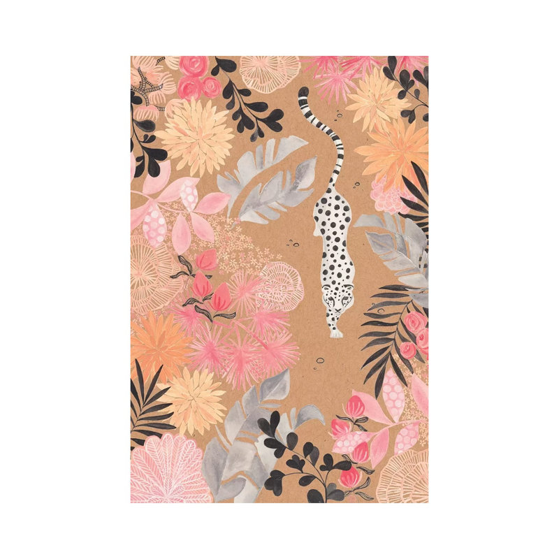 Stalking Leopard Paper Kraft by CreatingTaryn - Wrapped Canvas Painting, 101.6 cm H x 66.04 cm W x 3.175 cm D