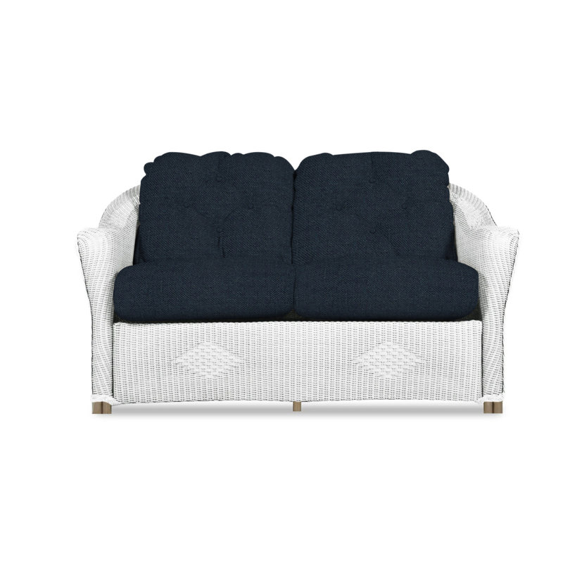 Reflections Outdoor 2 - Seat Loveseat, Sandberg Navy, Matte White