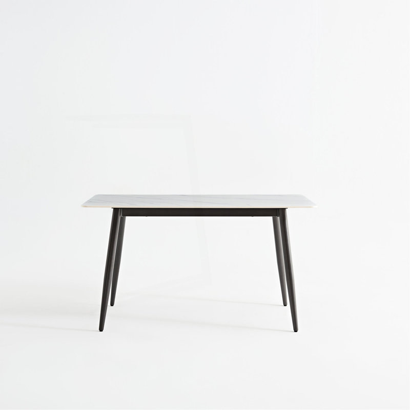 Large Rectangular Table With Strong Metal Base Modern Stone Dining Table For Kitchen