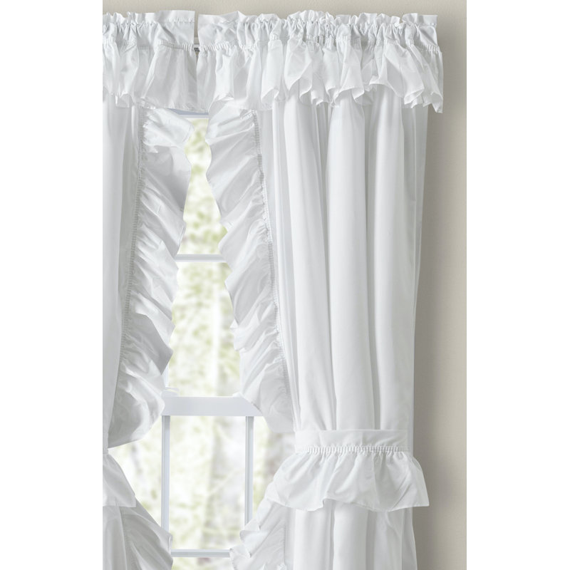 Paire de rideaux transparents avec passe-tringle Aashriya, Blanc, L 42 po x L 54 po