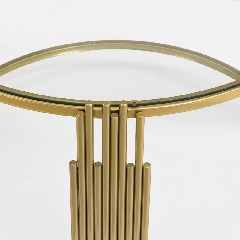 Table basse moderne en verre de 31,5 po (table basse seulement, sans chaises), Transparent