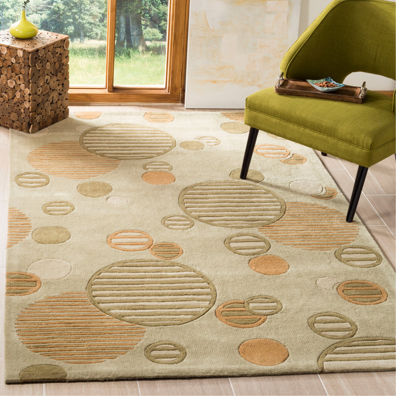 Rogelio Modern Art Hand Tufted Performance Geometric Rug, Rectangle 8' x 10'