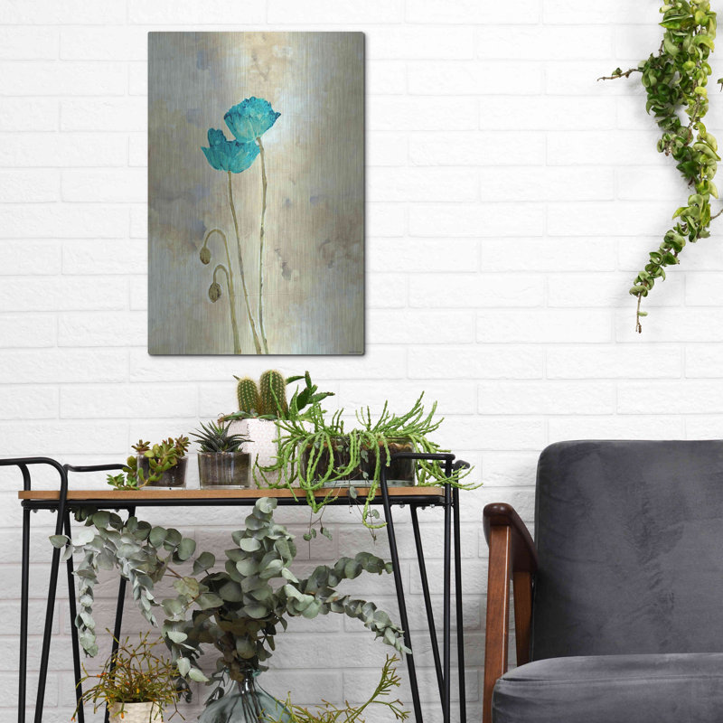 «Tealqoise Flowers 1» par Inconnu JD, H 16 po x l 12 po