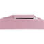 Lit de jour rembourré en velours rose et blanc avec escaliers, rangement pour vérin à gaz et barrière de sécurité-741966478-741966579