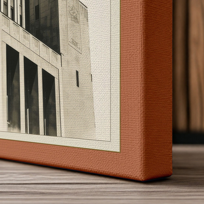 Ascendant Art Deco - Wrapped Canvas, 36x24 - 91.4 x 61.0 cm, Terracotta Border