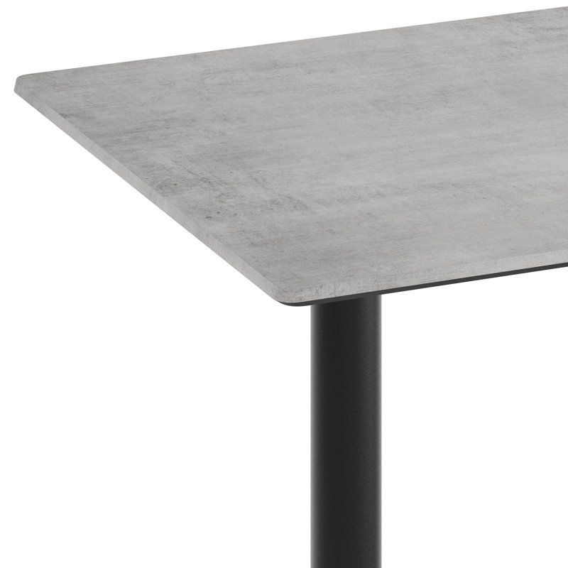 Plateau de table 30 "x 48" à surface lisse commerciale avec base en T double, Gris