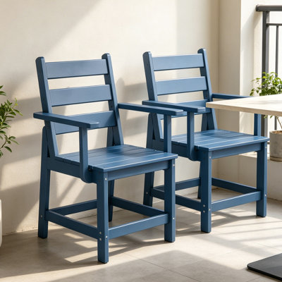 HDPE Outdoor Dining Chairs Set Of 2