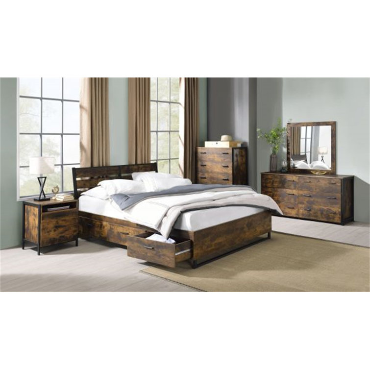 Ensemble de chambre configurable avec lit plateforme 5 pièces Lininger