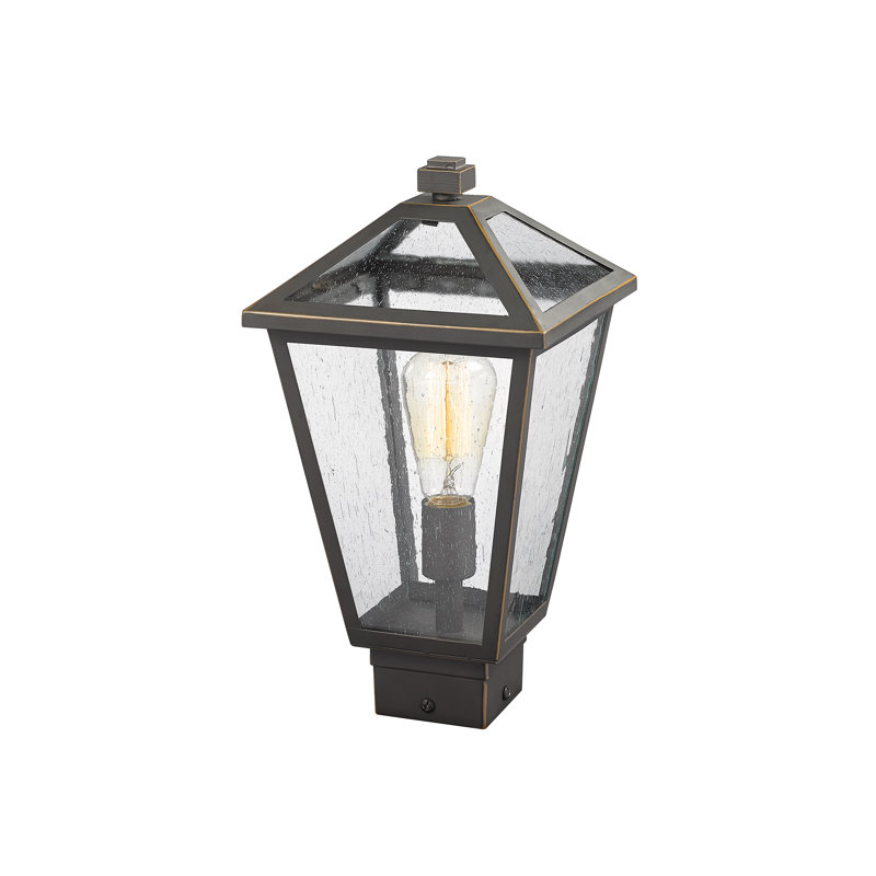 Luminaire d'extérieur à 1 lumière Anaye, Bronze huilé, Bullé, H 15 po x l 8,25 po x P 8,25 po