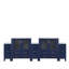 Meuble-lavabo double bleu marine, 96 po Large, 18,25 po de profondeur, plateau en céramique blanche, structure en bois massif, mécanisme de tiroir à fermeture en douceur, armoires intérieures, rangement, comptoir de meuble-lavabo, pré