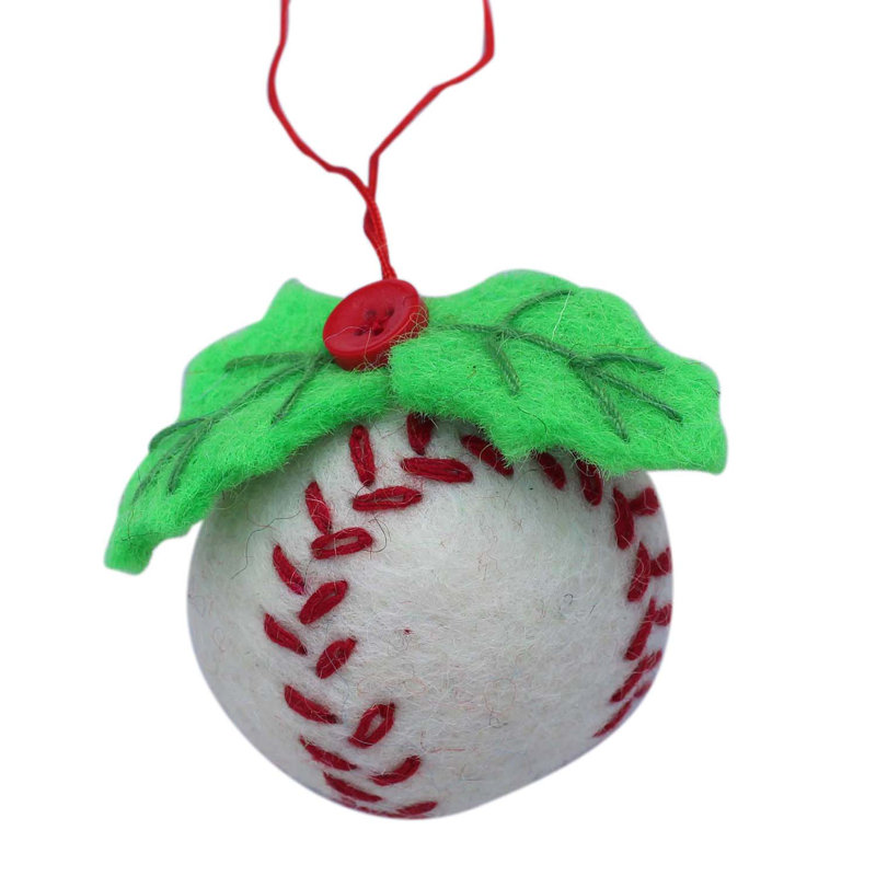 Figurine suspendue ornement feutre baseball