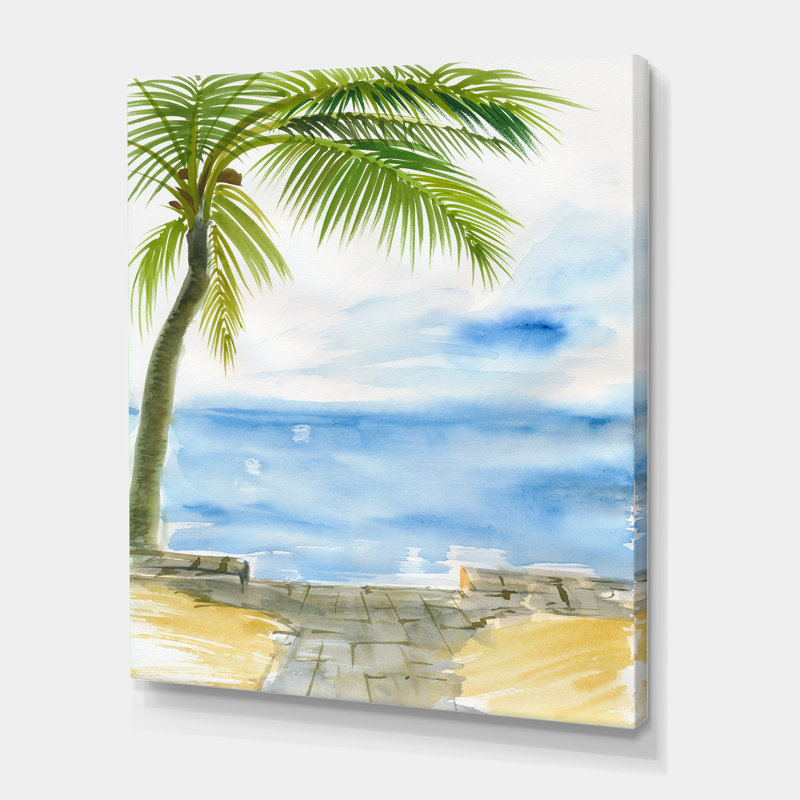 Palm Beach Resort At Dawn II - reproduction sur toile, H 32 po x l 24 po x P 1 po, Toile tendue