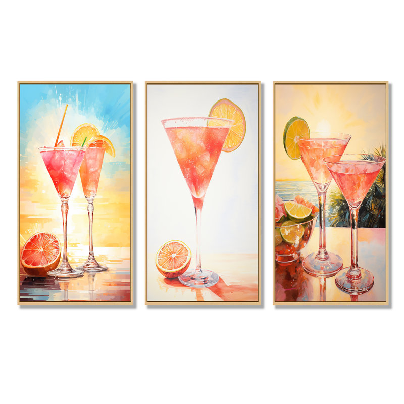 Verre à cocktail Daiquiri Dawn, Cadre flottant brun, H 40 po x l 60 po