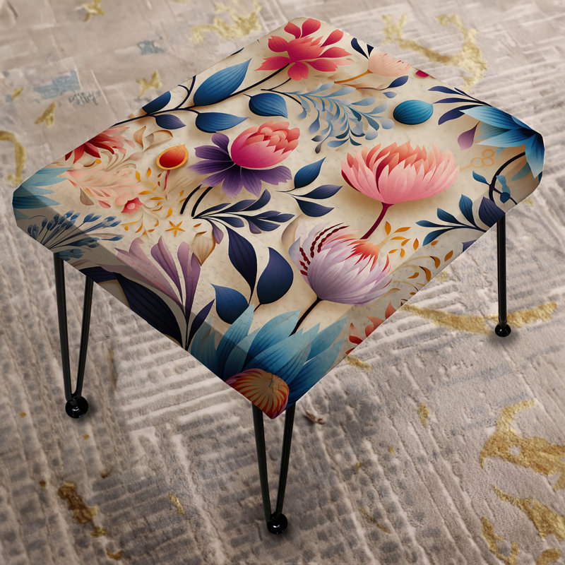 Motif botanique marocain motif floral II - Repose-pieds rectangulaire botanique
