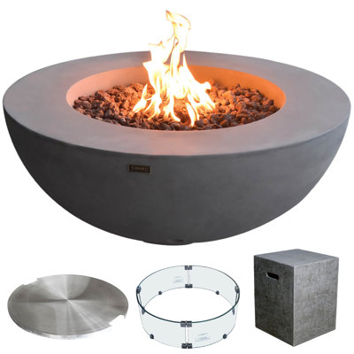 Concrete Outdoor Fire Pit with Lid